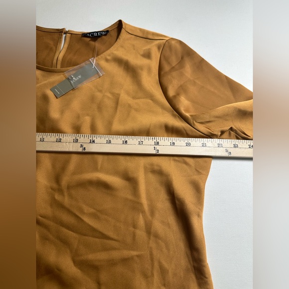 NWT J. Crew Women Brown Winter Garden Top Size Large Bell Sleeve Crew Neck - Picture 5 of 7